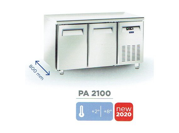 Tavolo refrigerato PA2100 pasticceria inox, positivo + 2/+8°.